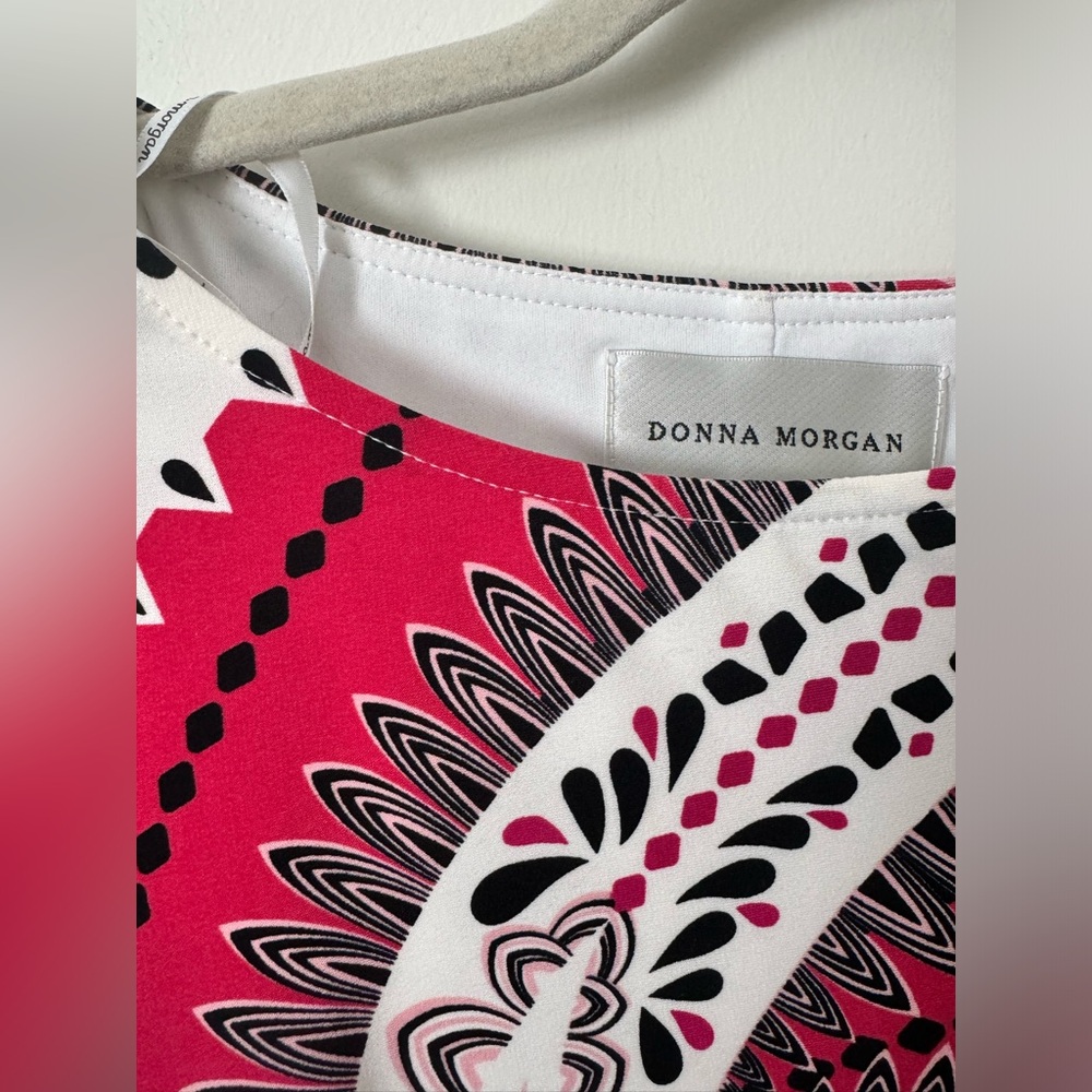Donna Morgan Fuchsia and Black Geometric Dress - Picture 3 of 3